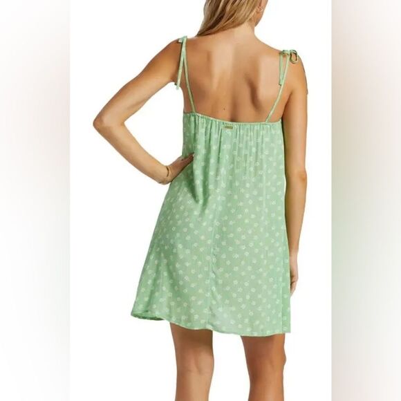 NEW BILLABONG Your Love Floral Tie Strap Sundress - Bright Meadow Green Floral S - Picture 4 of 9